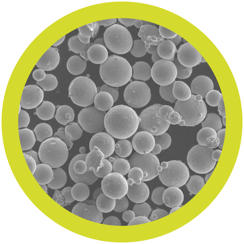 Yellow Circle with metal powder image inside